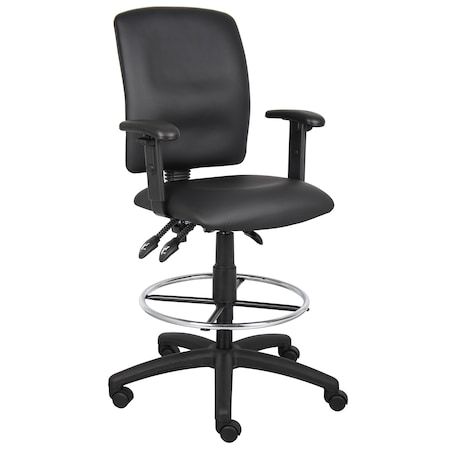 Boss Multi-Function LeatherPlus Drafting Stool with Adjustable Arms B1646